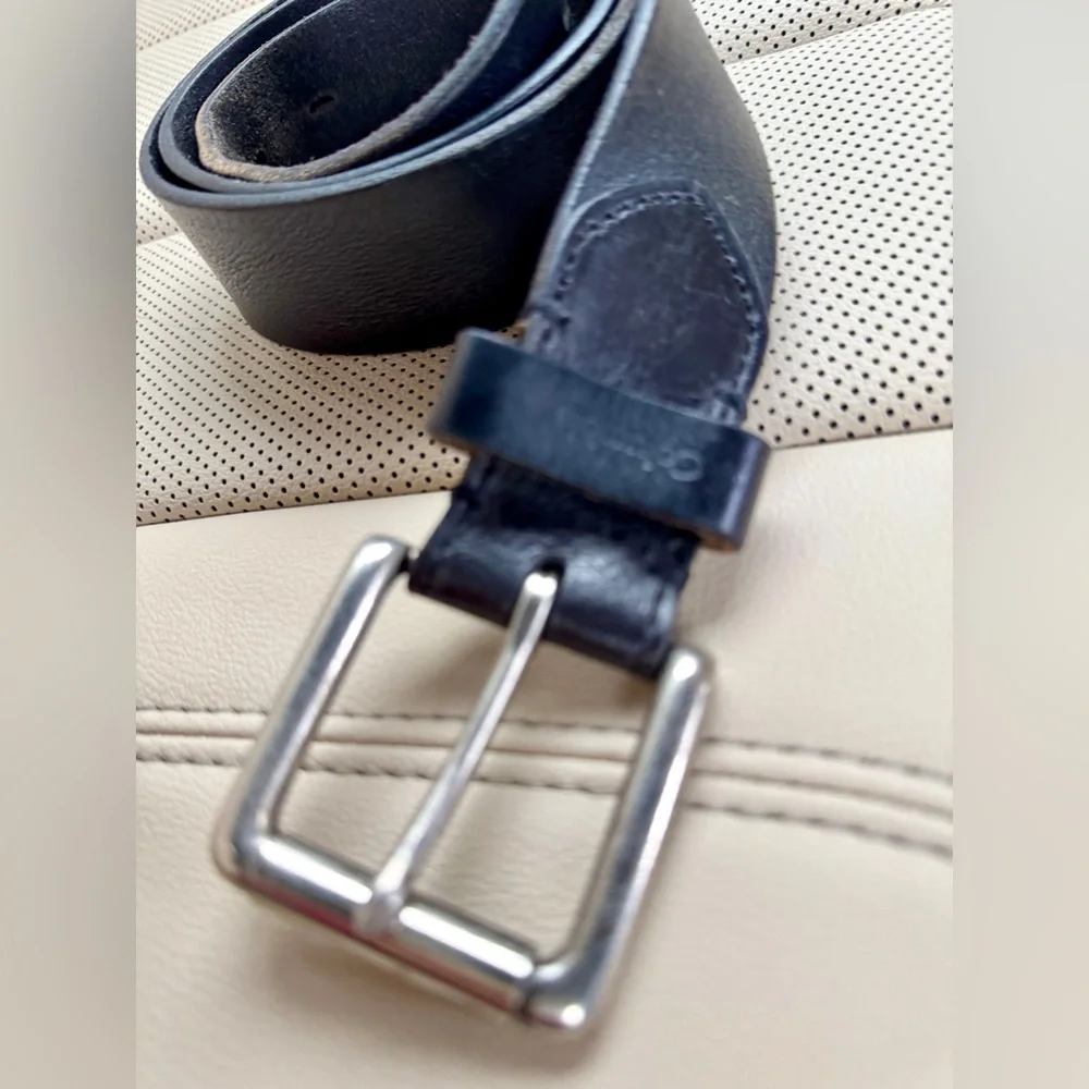 Leather Classic Black Leather Belt Buckle